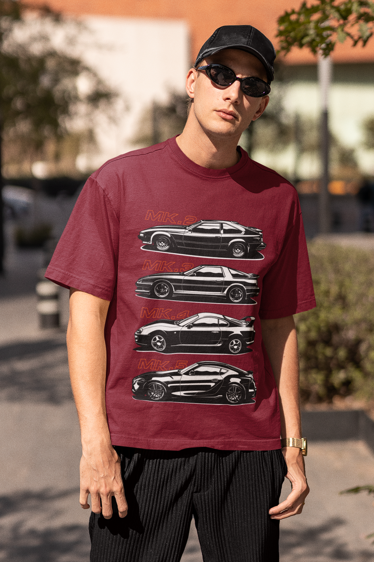 Unisex Oversized Car Evolution T-Shirt – MK2 MK3 MK4 MK5 Sports Car Graphic Tee | Heavyweight 240 GSM Cotton