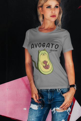 Unisex Classic Crew T-Shirt with Whimsical Avogato Design – Playful Avocado-Cat Hybrid Graphic