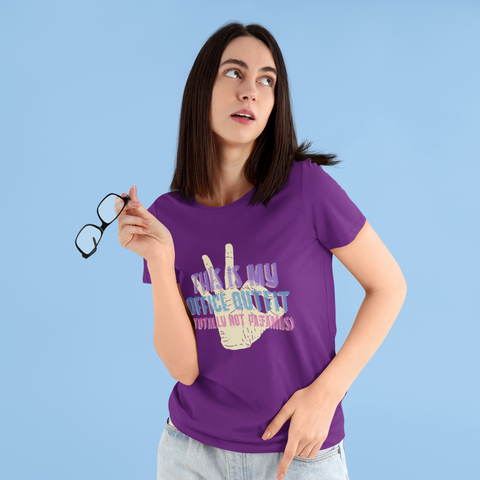 Women’s Black Cotton T-Shirt – “This Is My Office Outfit (Totally Not Pajamas)” Funny Graphic Tee