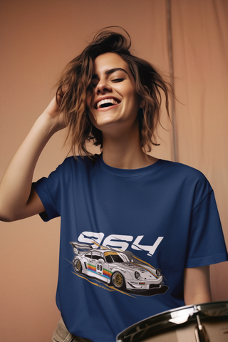 Porsche 964 Racing Oversized T-Shirt – JDM Euro Car Graphic Unisex Streetwear | 240 GSM Cotton
