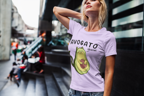 Unisex Classic Crew T-Shirt with Whimsical Avogato Design – Playful Avocado-Cat Hybrid Graphic