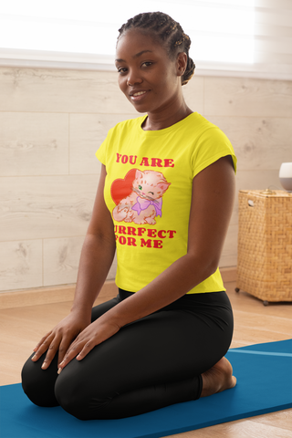 You Are Purrfect For Me T-Shirt – Cute Cat Lover Valentine Tee for Women