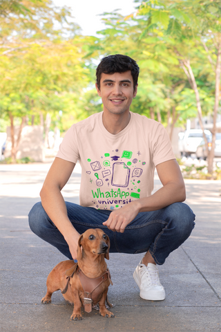 WhatsApp University T-Shirt | Funny Meme Tee for Desi Satire Lovers & Fact Checkers
