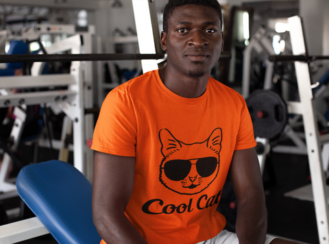 Cool Cat Unisex T-Shirt - Humorous Sunglasses Cat Graphic & Text Design, Monochrome Style