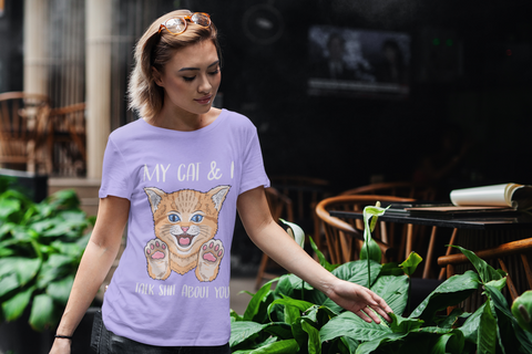 Playful Cat Lover's Unisex T-Shirt - Humorous Graphic & Text Design with Bold Colors