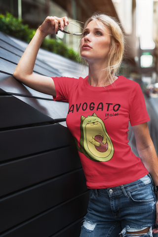 Unisex Classic Crew T-Shirt with Whimsical Avogato Design – Playful Avocado-Cat Hybrid Graphic
