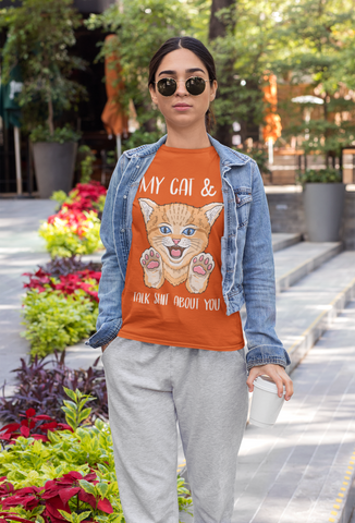 Playful Cat Lover's Unisex T-Shirt - Humorous Graphic & Text Design with Bold Colors